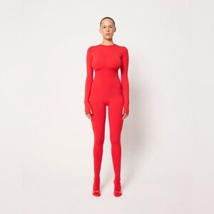 NWT Khy x Entire Studios Long Sleeve Footed Red Catsuit Size Small